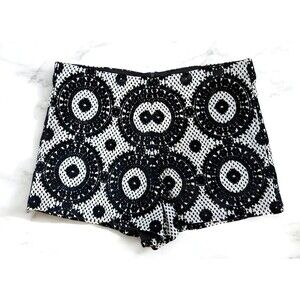 S.Y.L.K. Black Velvet Embossed Shorts Large